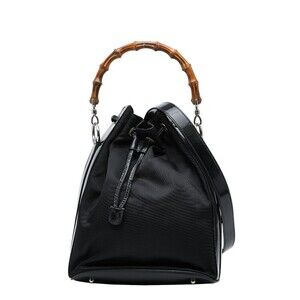 Gucci Bamboo 2way Shoulder Bag Brown Leather